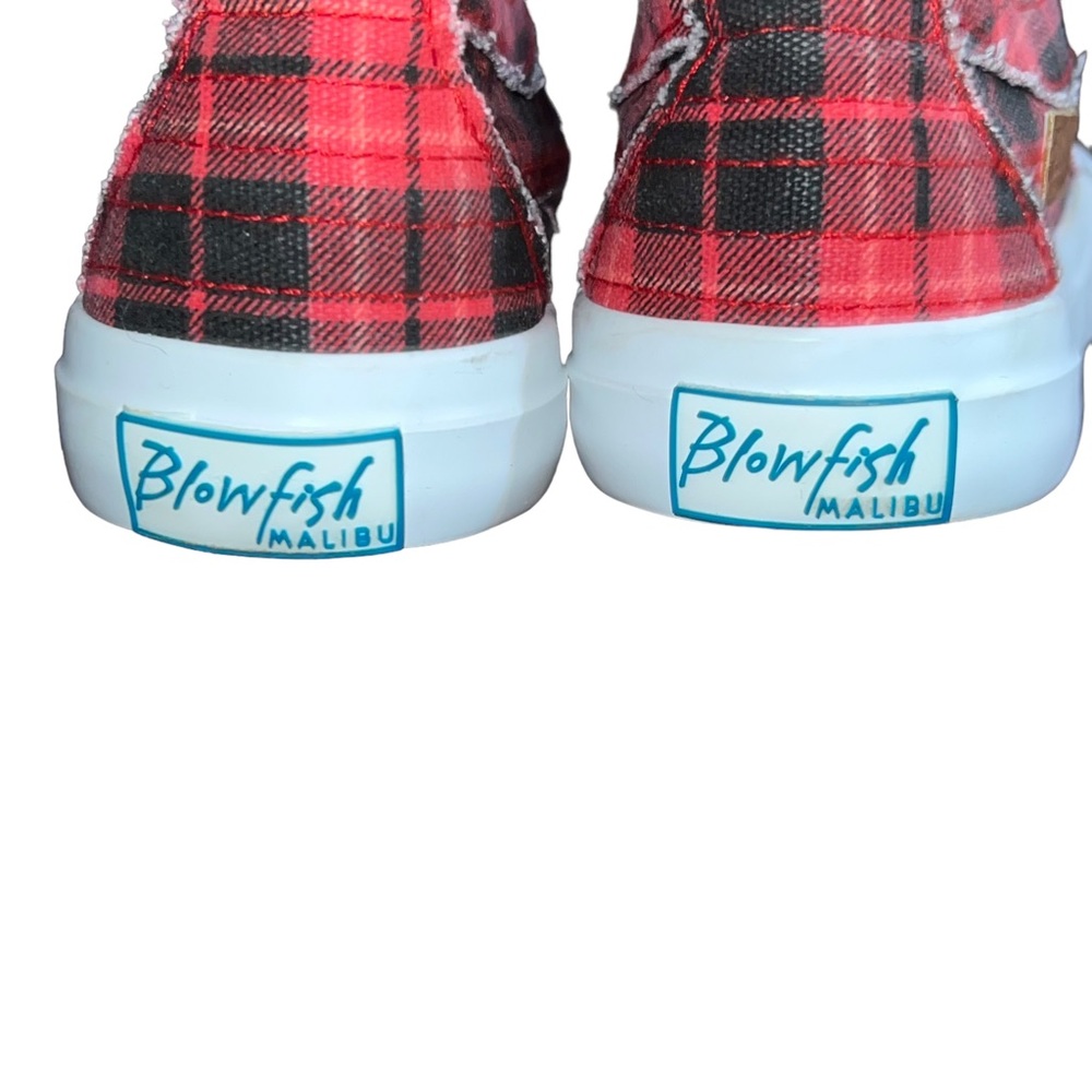 💥6 HR Temp Price Drop💥 Blowfish Malibu Red Grand Canyon Plaid Slip On Sneakers - Picture 13 of 16